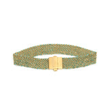 A 18ct gold vermeil and turquoise silk weaved bracelet with a gold clasp,