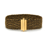 18ct gold plated vermeil with black silk weaved bracelet with clasp
