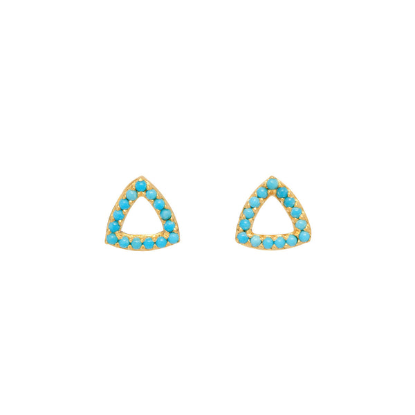 Gold & Turquoise Elements Stud Earrings