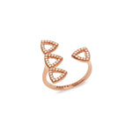 18ct rose gold plated ring with white diamonds