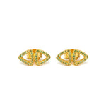 pair of 18ct gold plated vermeil earrings with green tsavorite