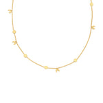 18ct plated gold vermeil necklace with moon and sun motif