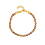 Assya Gold and Purple Silk Braided Kuna Friendship Bracelet