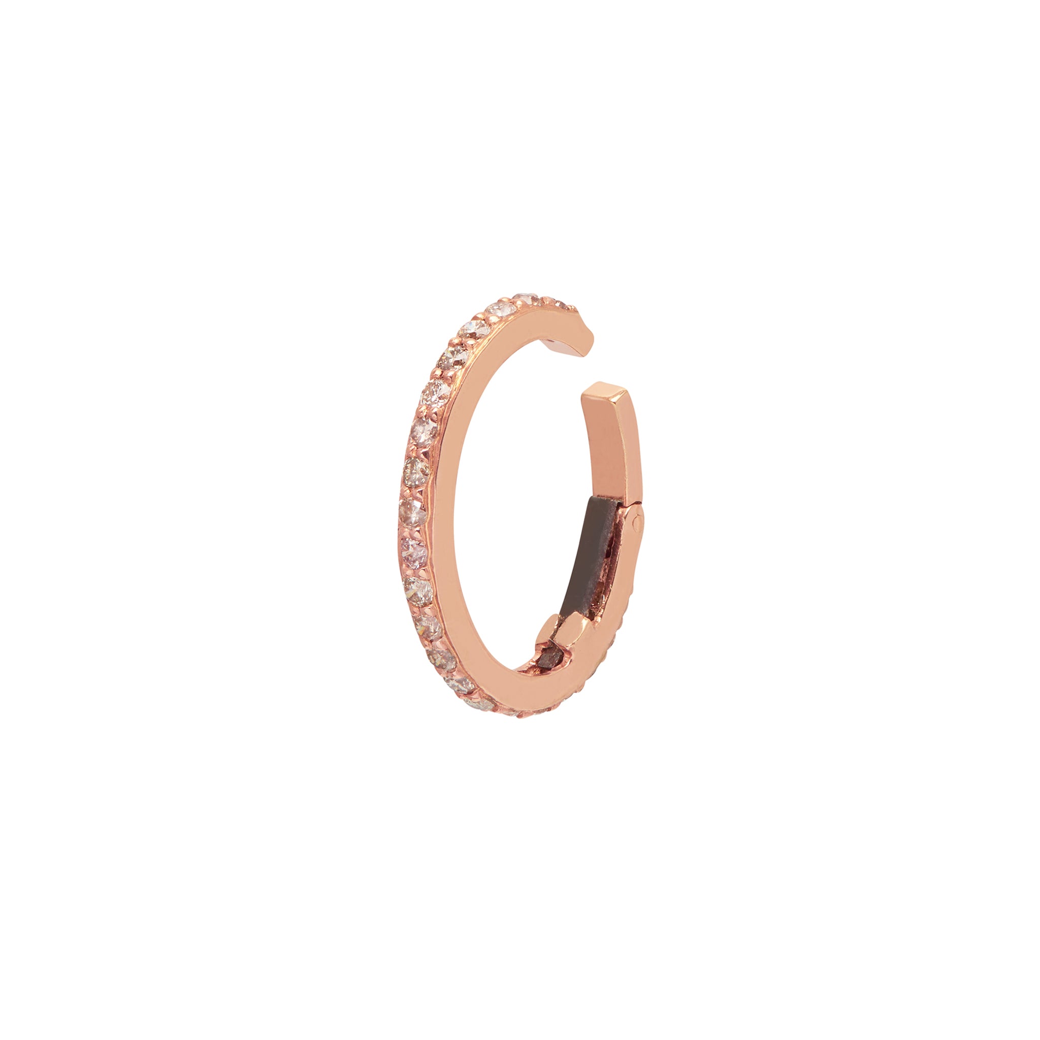 18ct plated rose gold with grey diamonds ear cuff