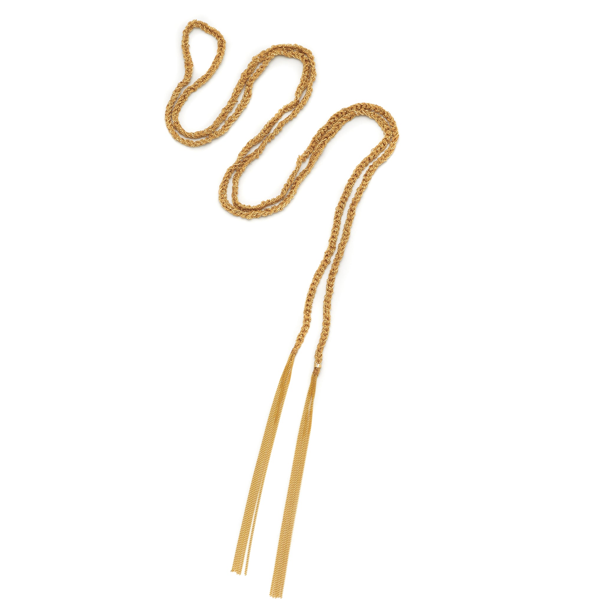 18ct gold vermeil with gold silk thread tassel neklace