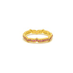 18ct gold plated vermeil ring with pink saphhires