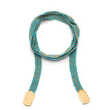 18ct gold plated vermeil and turquoise silk weaved wrap bracelet