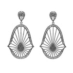 pair of black rhodium statement earrings with white diamonds