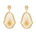 18ct plated gold vermeil statement earrings with white diamonds