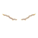 18ct gold plated vermeil ear sliders with white tanzanite