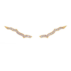 Gold & Tanzanite Oriental Ear Sliders