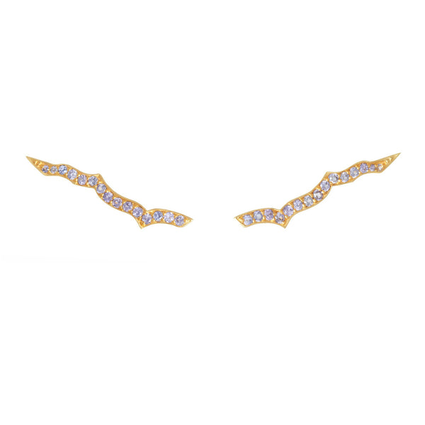 Gold & Tanzanite Oriental Ear Sliders