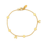 18ct gold plated vermeil on silver with moon charms bracelet