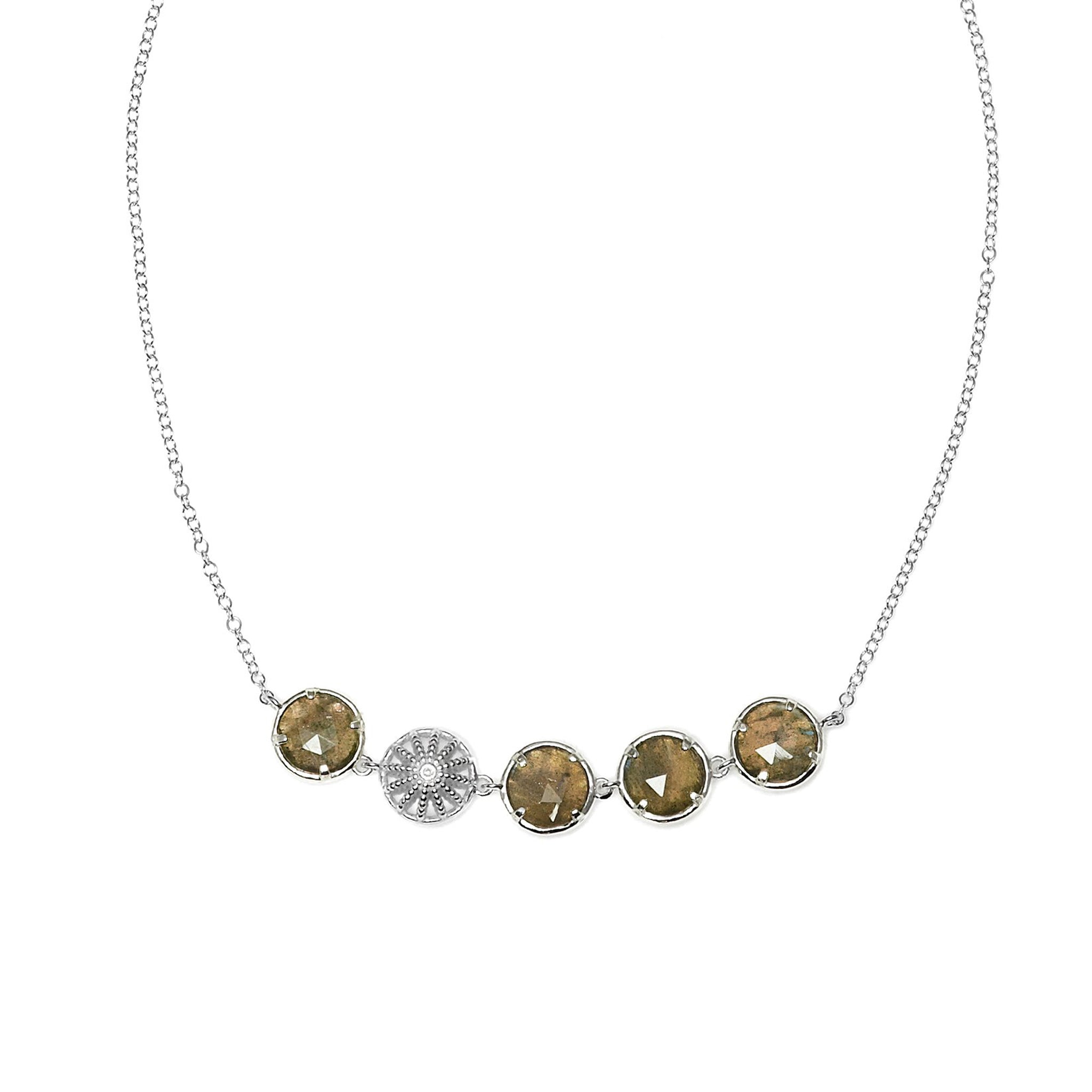 sterling silver necklace with citrine gemstoens