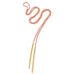 18ct gold plated vermeil chain with pink silk thread weaved tassel necklace