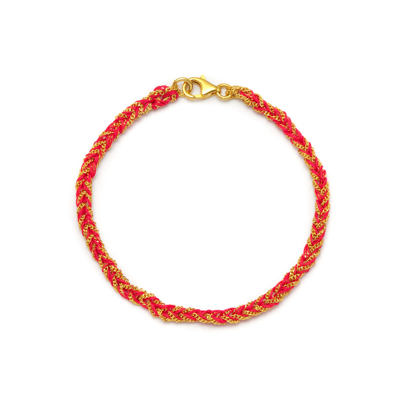 Gold & Red Friendship Bracelet