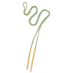 18ct gold plated vermeil and turquoise silk thread tassel necklace with a tie customisable closure.