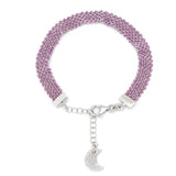 Silver & Lilac Weaved Charm Bracelet