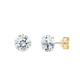 9ct Gold Round Cubic Zirconia Stud Earrings