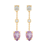 Amethyst and aquamarine gold drop earrings in 18ct gold vermeil by Assya London.