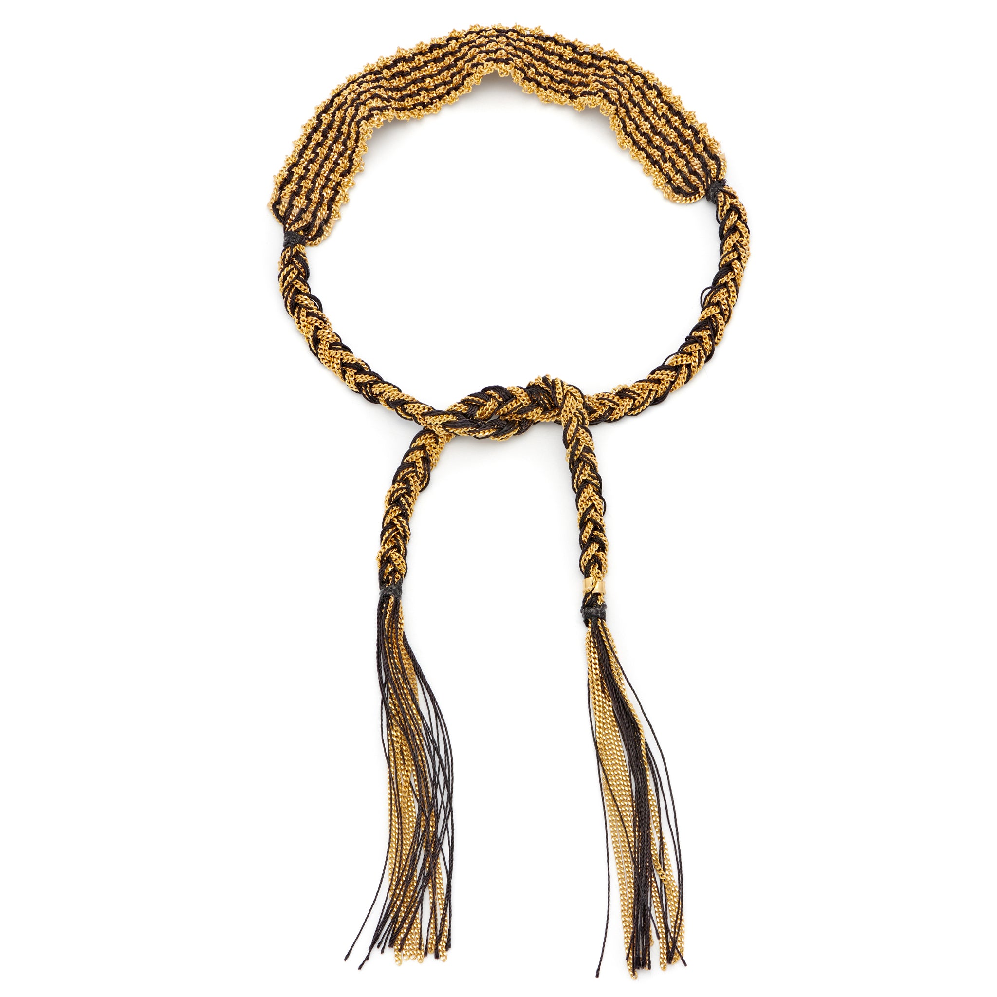 Black & Gold Ibiza Tie Summer Bracelet