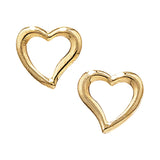 Solid 9ct Gold Heart Stud Earrings