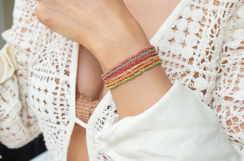 Gold & Burgundy Friendship Bracelet