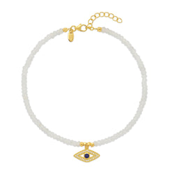 Moonstone Evil Eye Anklet