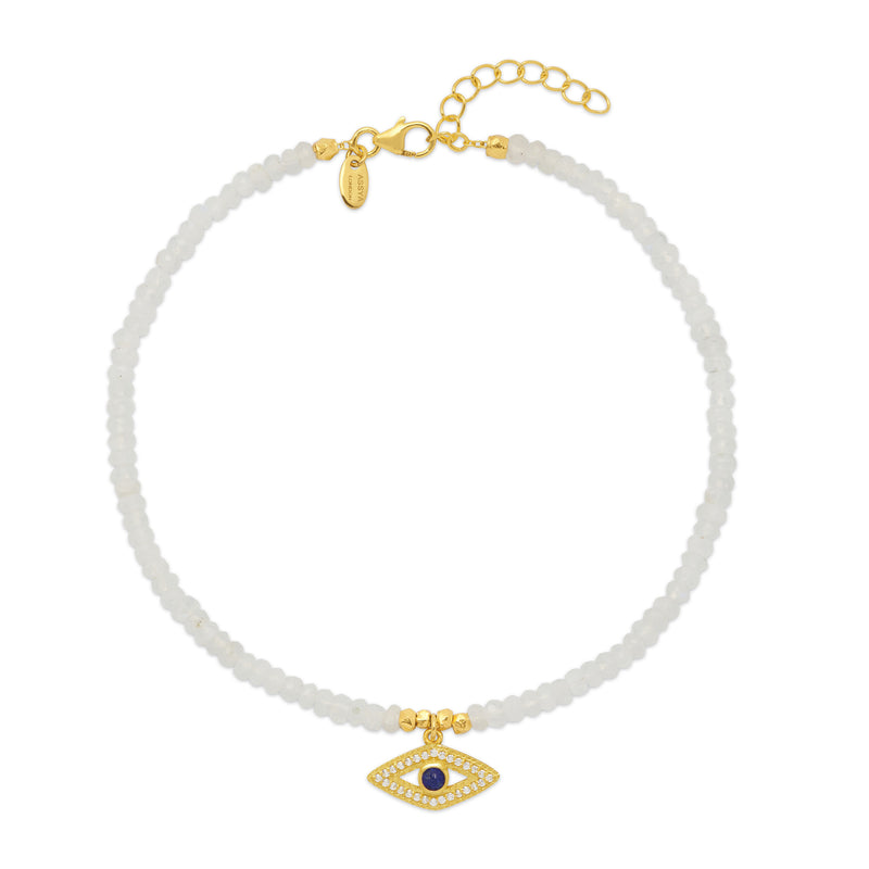 Moonstone Evil Eye Anklet