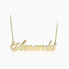 solid gold personalisable name necklace personalised word chain 