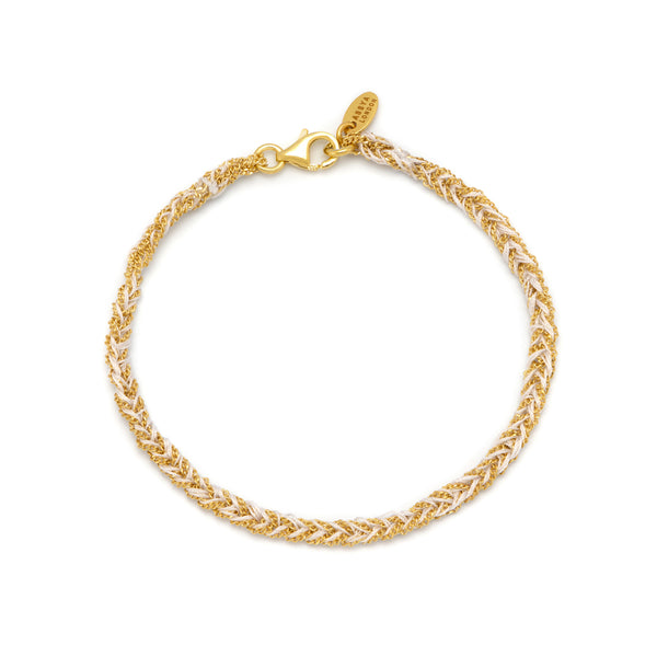 Gold & White Friendship Bracelet