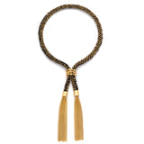 Black and Gold Mykonos Tassel Bracelet