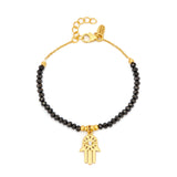 Black Spinel Hamsa Bracelet