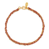 Gold & Burgundy Friendship Bracelet