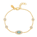 Blue Topaz Evil Eye Bracelet