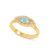 Blue Topaz Evil Eye Ring