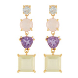 Rose Gem Drop Earrings