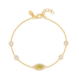 Green Peridot Evil Eye Bracelet