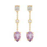 Gold & Amethyst Gem drop Earrings