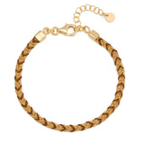 Gold & Brown Silk Braided Kuna Bracelet