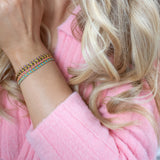 Gold & White Silk Braided Kuna Bracelet