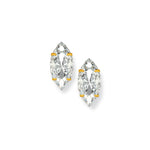 9ct Gold Marquise Cubic Zirconia Stud Earrings