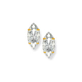 9ct Gold Marquise Cubic Zirconia Stud Earrings