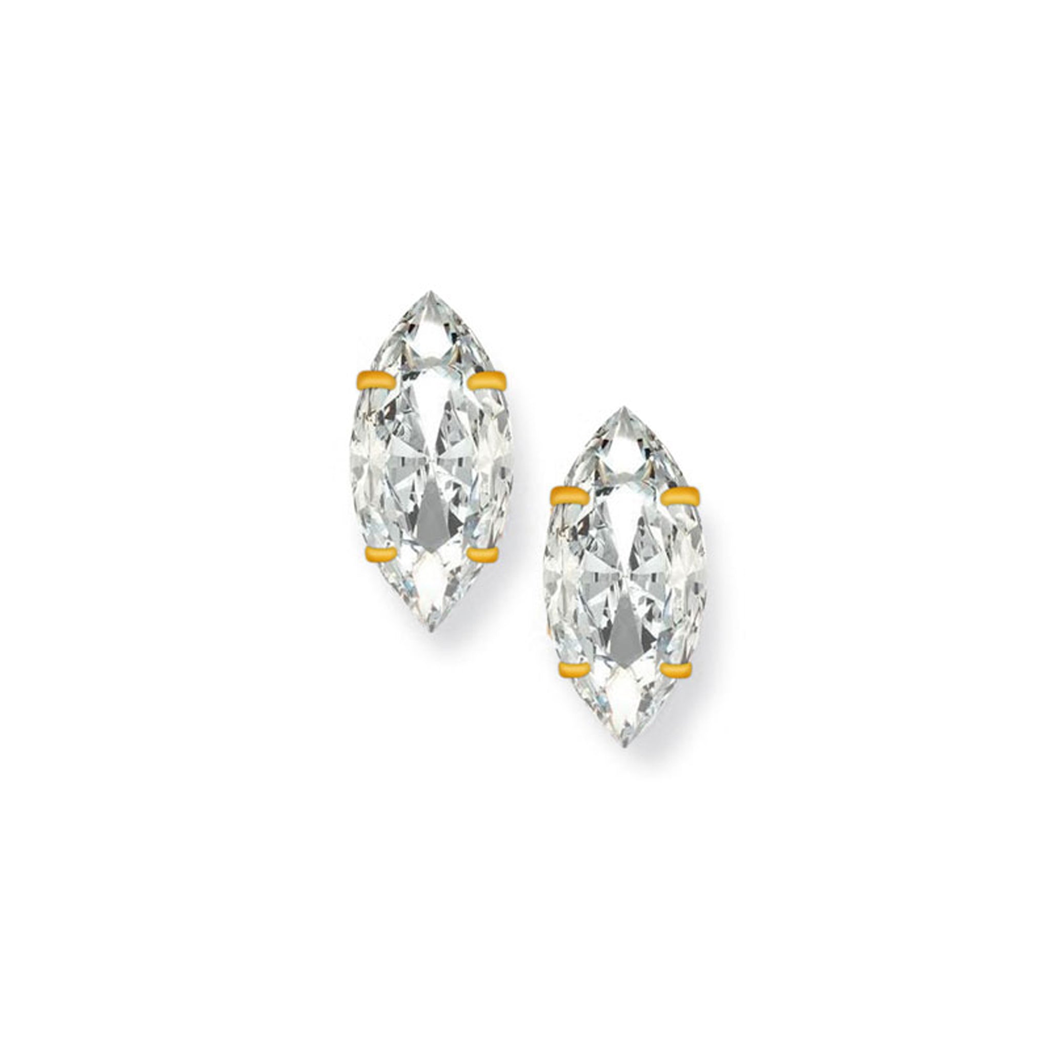 9ct Gold Marquise Cubic Zirconia Stud Earrings