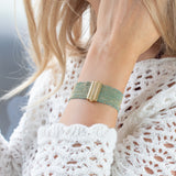 Gold & Gold Silk 2cm Weaved Bracelet