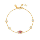 Pink Topaz Evil Eye Bracelet