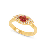 Pink Topaz Evil Eye Ring