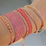 Red Weaved Cuff Bracelet