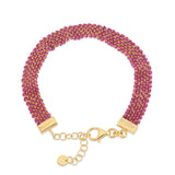 Gold & Plum Weaved Charm Bracelet