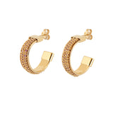 Purple & Gold Weaved Hoop Earrings